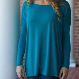 Piko Turquoise Long Sleeve Blouse